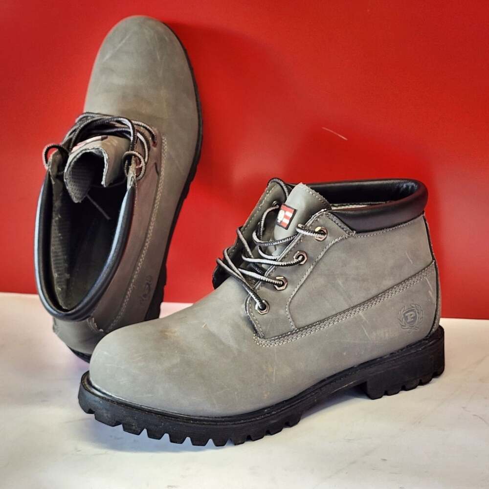 Phat Farm Men's Gray Nubuck Leather Rugged Ankle Boots